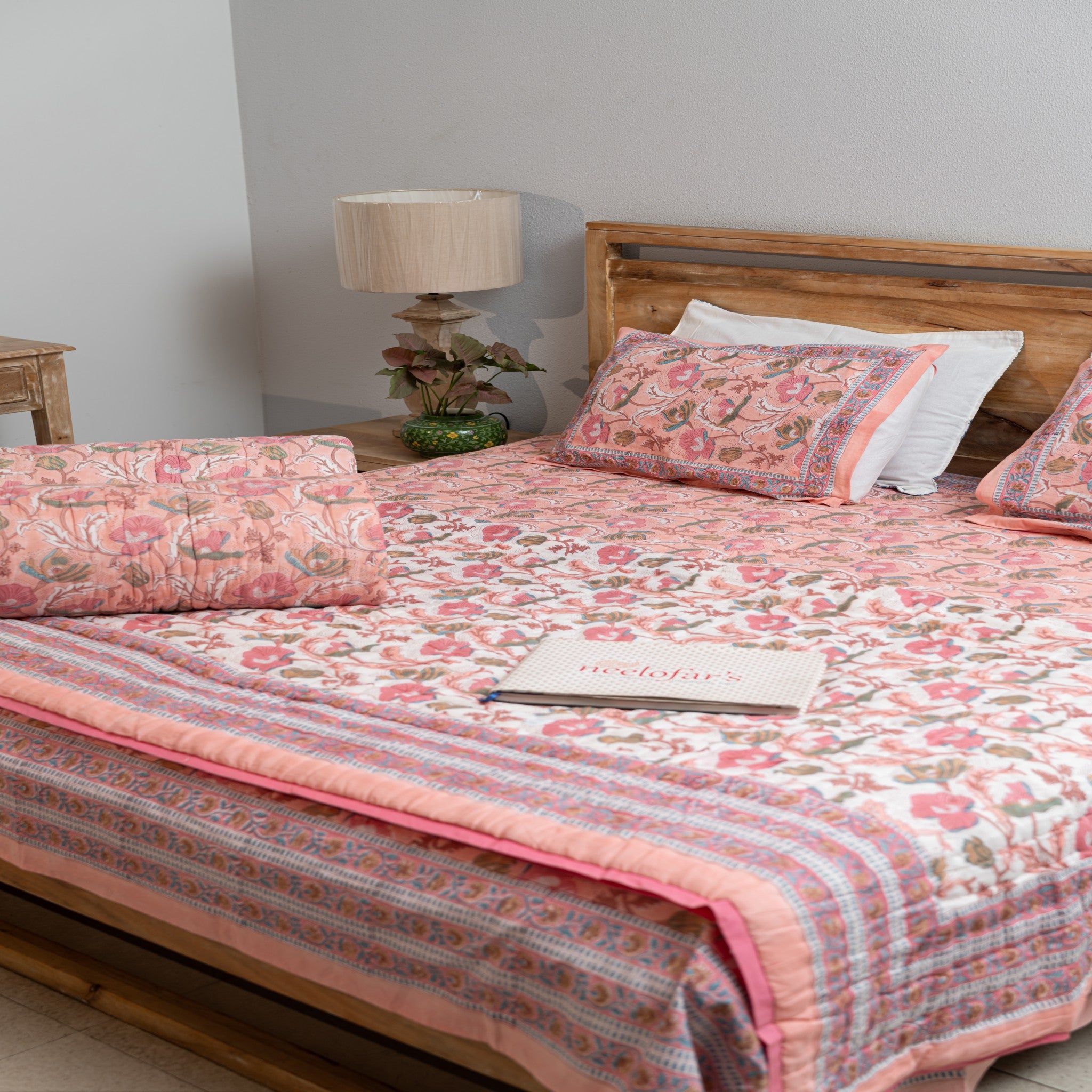 Rosy Heritage Bloom Bedsheet Set