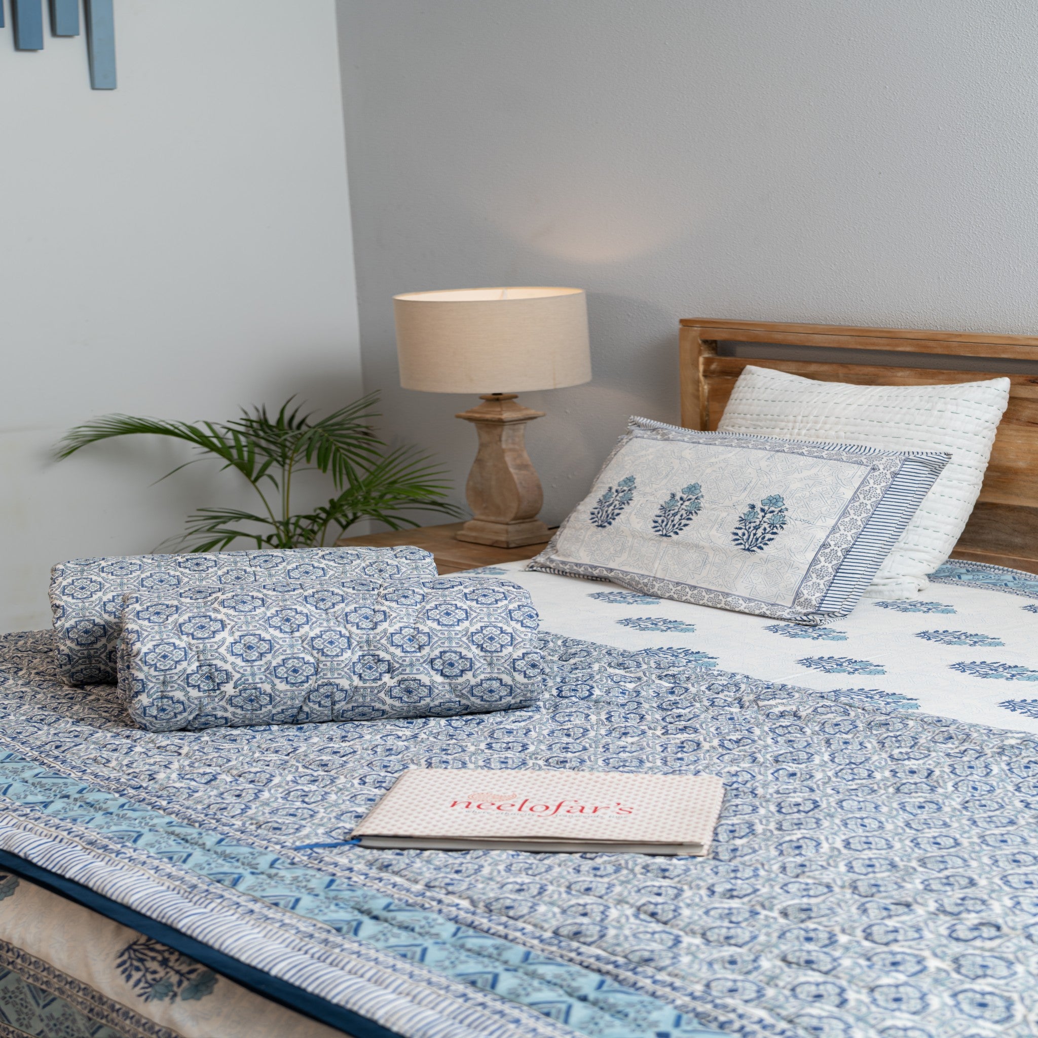 Indigo Calm Handblock Bedsheet