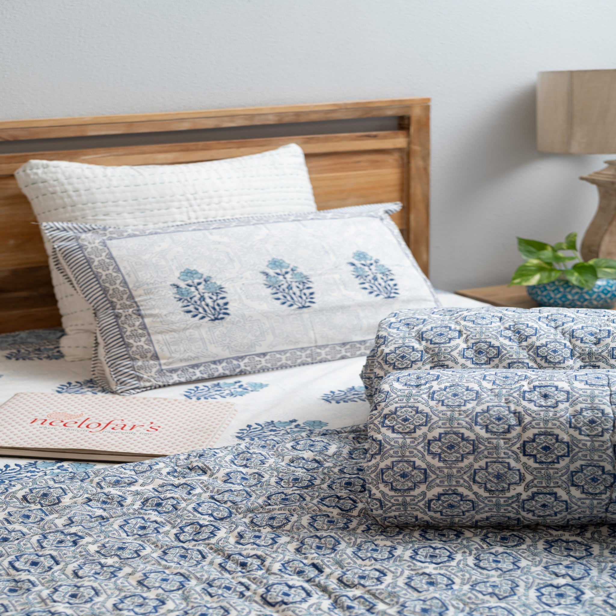 Indigo Calm Handblock Bedsheet