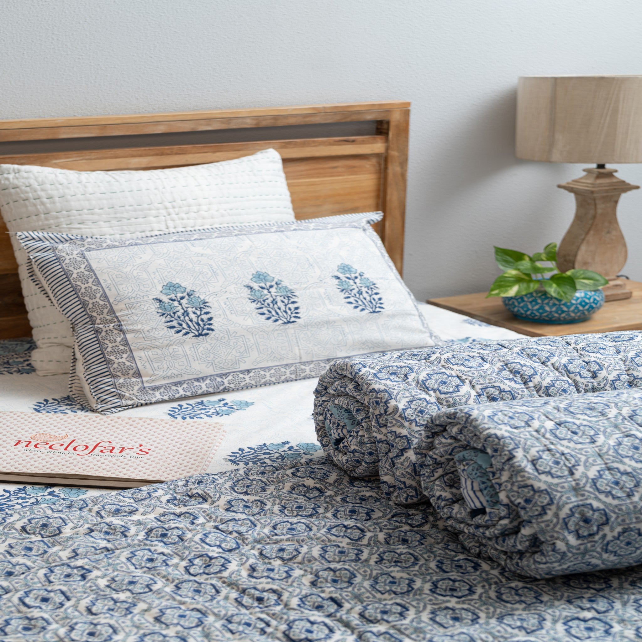 Indigo Serenity Handblock Quilt