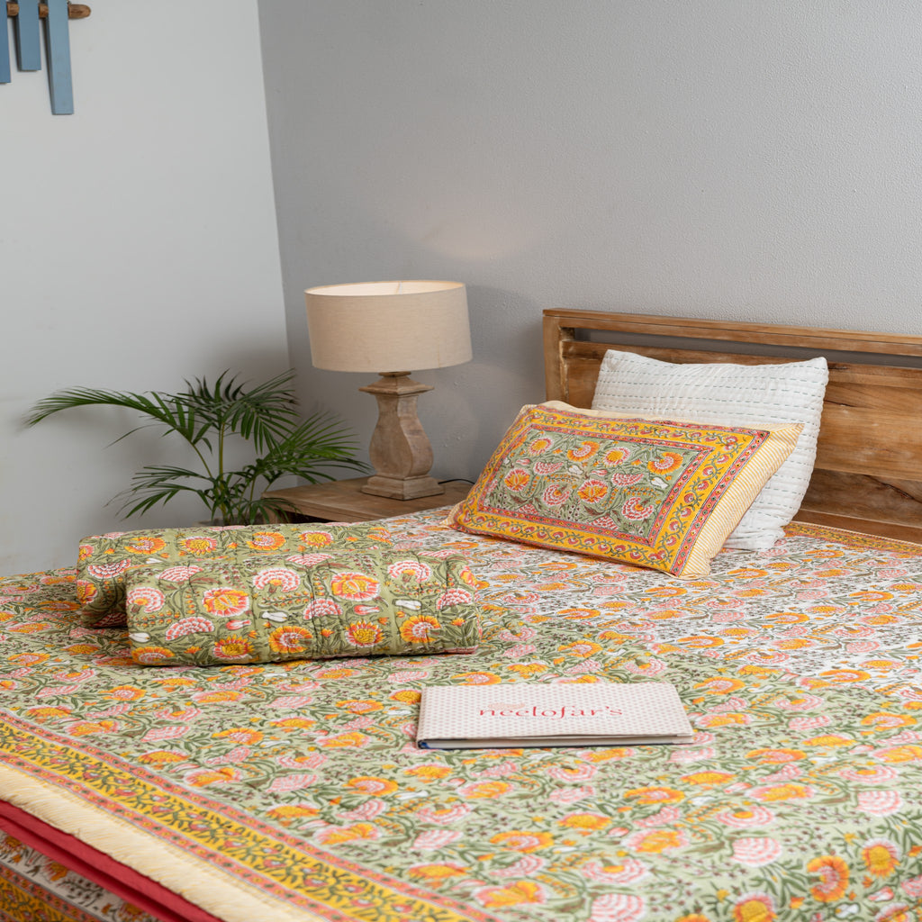 Sunlit Garden Print Bedsheet Set