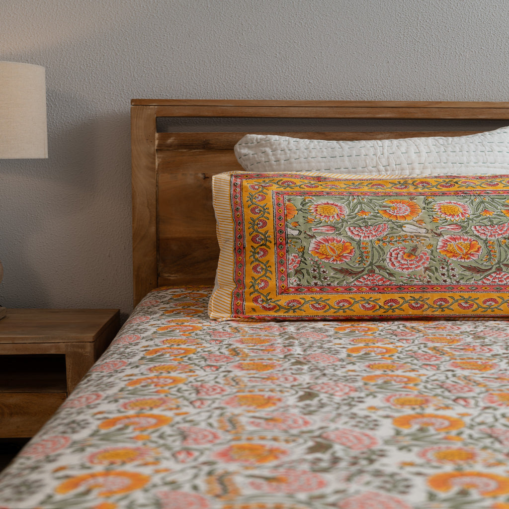 Sunlit Garden Print Bedsheet Set