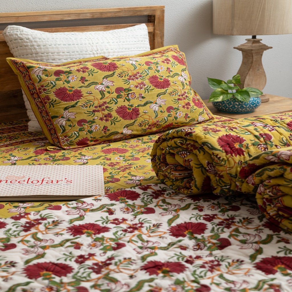 Golden Bloom Reversible Quilt