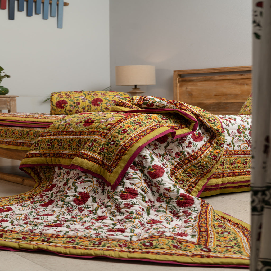 Golden Bloom Reversible Quilt