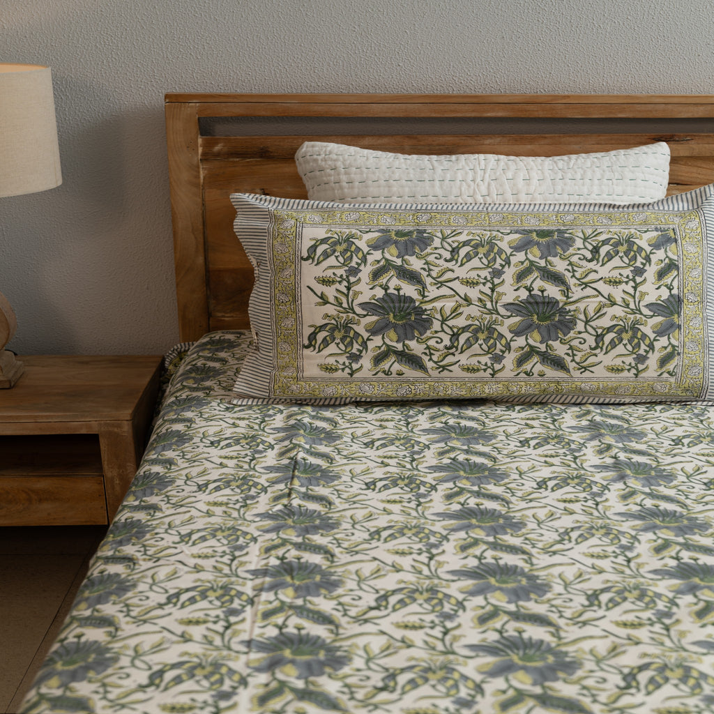 Earthy Olive Elegance Bedsheet