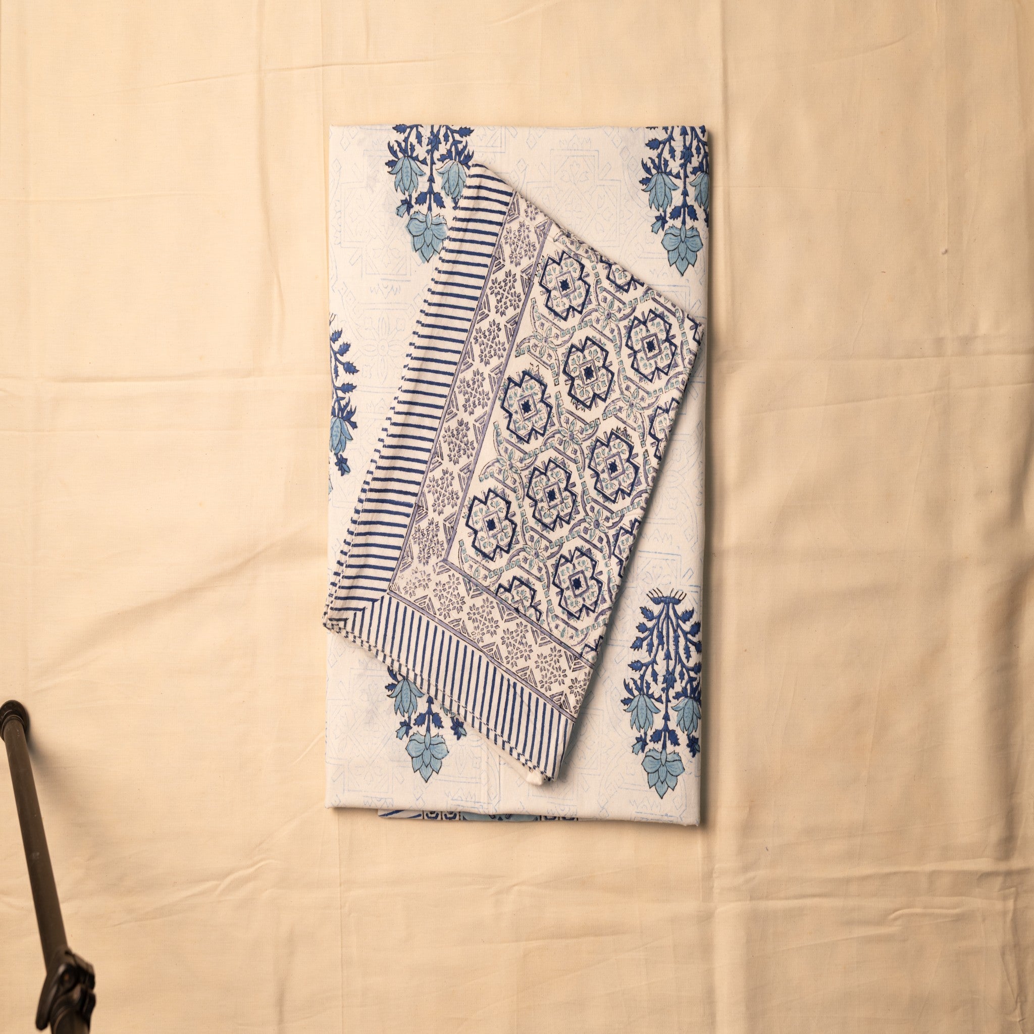 Indigo Calm Handblock Bedsheet