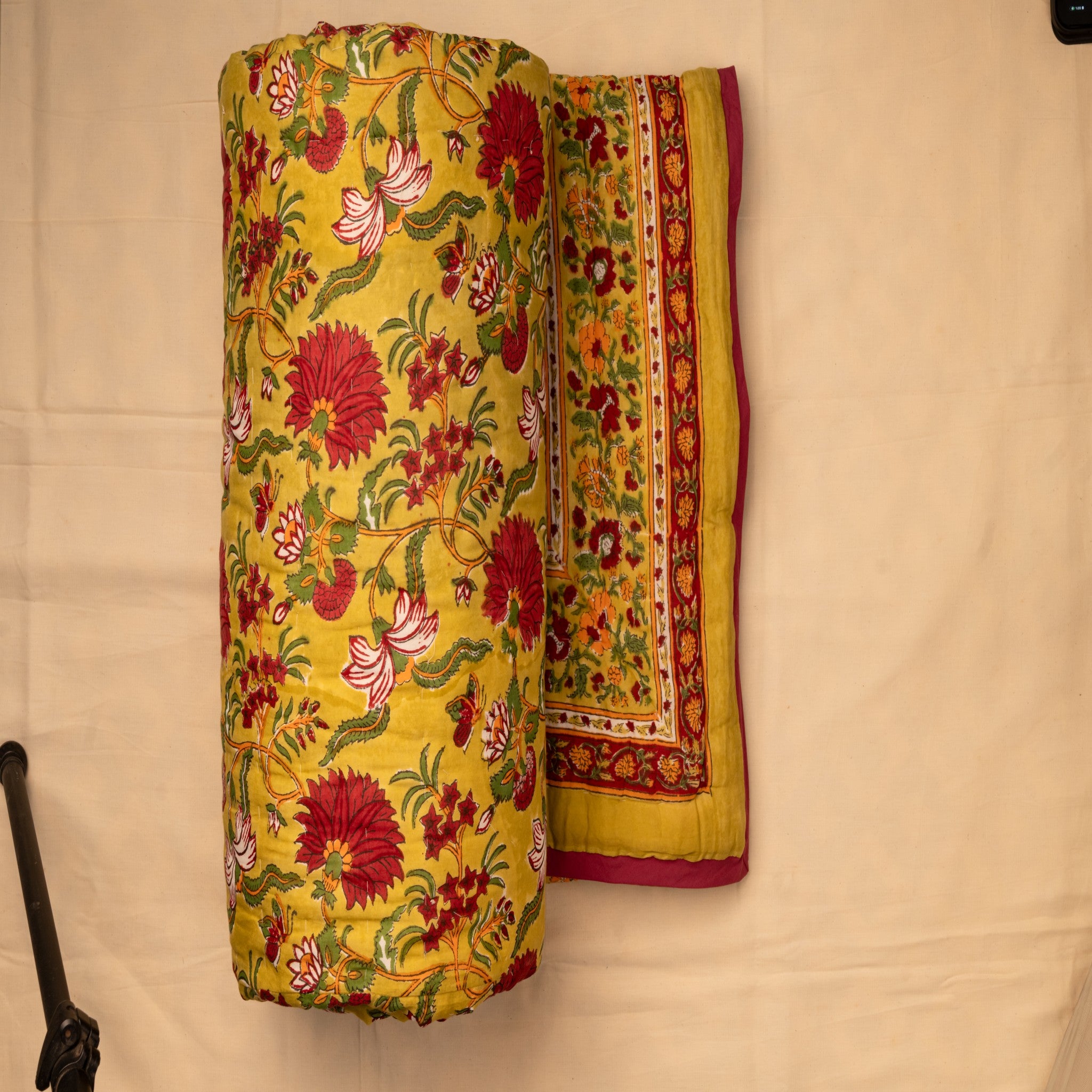 Golden Bloom Reversible Quilt
